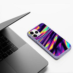 Чехол iPhone 11 Pro матовый Glitch colors, цвет: 3D-светло-сиреневый — фото 2