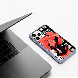Чехол iPhone 11 Pro матовый Джунко Эношима - Danganronpa аниме, цвет: 3D-светло-сиреневый — фото 2