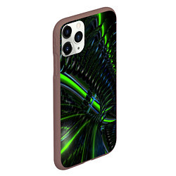 Чехол iPhone 11 Pro матовый Светящиеся лучи узор, цвет: 3D-коричневый — фото 2