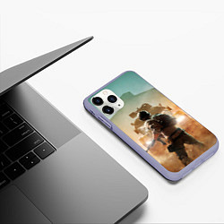 Чехол iPhone 11 Pro матовый PUBG и машина, цвет: 3D-светло-сиреневый — фото 2