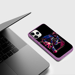 Чехол iPhone 11 Pro матовый Кибер-Соник с алмазом, цвет: 3D-фиолетовый — фото 2