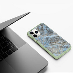 Чехол iPhone 11 Pro матовый Паутина белая, цвет: 3D-салатовый — фото 2