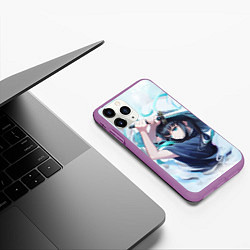 Чехол iPhone 11 Pro матовый Muichiro Tokito Demon Slayer, цвет: 3D-фиолетовый — фото 2