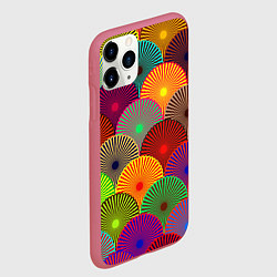 Чехол iPhone 11 Pro матовый Multicolored circles, цвет: 3D-малиновый — фото 2