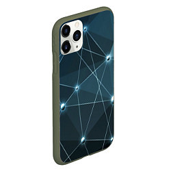 Чехол iPhone 11 Pro матовый Сеть нейронов, цвет: 3D-темно-зеленый — фото 2