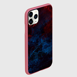 Чехол iPhone 11 Pro матовый Космическая абстракция битва, цвет: 3D-малиновый — фото 2