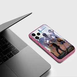 Чехол iPhone 11 Pro матовый PUBG банда, цвет: 3D-малиновый — фото 2