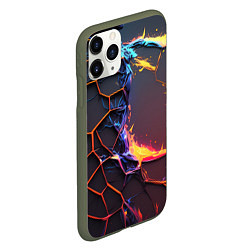 Чехол iPhone 11 Pro матовый Подорванные неоновые плиты, цвет: 3D-темно-зеленый — фото 2