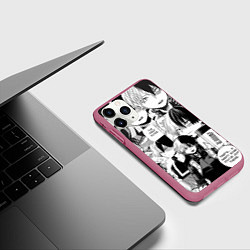Чехол iPhone 11 Pro матовый Шото Тодороки - Моя геройская академия, цвет: 3D-малиновый — фото 2
