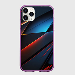 Чехол iPhone 11 Pro матовый Абстрактные разломы, цвет: 3D-фиолетовый