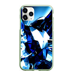 Чехол iPhone 11 Pro матовый Crystal blue form, цвет: 3D-салатовый