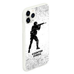 Чехол iPhone 11 Pro матовый Counter Strike с потертостями на светлом фоне, цвет: 3D-белый — фото 2