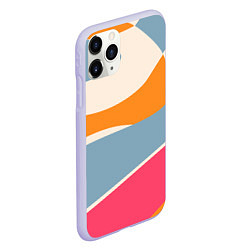 Чехол iPhone 11 Pro матовый Разноцветная абстракция в стиле модерн, цвет: 3D-светло-сиреневый — фото 2