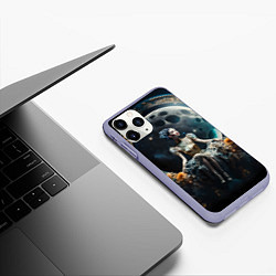Чехол iPhone 11 Pro матовый Лунная принцесса - нейросеть, цвет: 3D-светло-сиреневый — фото 2