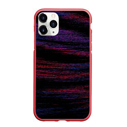 Чехол iPhone 11 Pro матовый Разлив красной и синей краски, цвет: 3D-красный