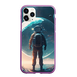 Чехол iPhone 11 Pro матовый Космонавт без головы на другой планете