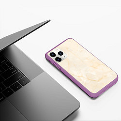 Чехол iPhone 11 Pro матовый Мрамор, цвет: 3D-фиолетовый — фото 2
