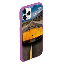 Чехол iPhone 11 Pro матовый Ретро маслкар Chevrolet Corvette Stingray, цвет: 3D-фиолетовый — фото 2