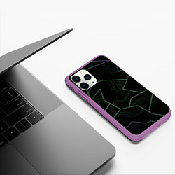 Чехол iPhone 11 Pro матовый Фрагменты, цвет: 3D-фиолетовый — фото 2