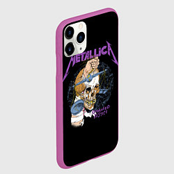 Чехол iPhone 11 Pro матовый Metallica - damaged justice, цвет: 3D-фиолетовый — фото 2