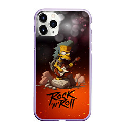 Чехол iPhone 11 Pro матовый Simpsons rock n roll, цвет: 3D-светло-сиреневый