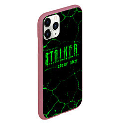 Чехол iPhone 11 Pro матовый Stalker radiation art, цвет: 3D-малиновый — фото 2