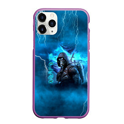 Чехол iPhone 11 Pro матовый Stalker sky art blue, цвет: 3D-фиолетовый