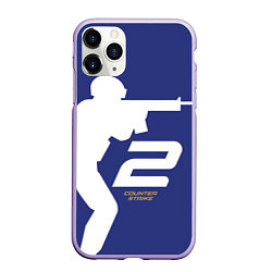 Чехол iPhone 11 Pro матовый Counter Strike 2 силуэт, цвет: 3D-светло-сиреневый