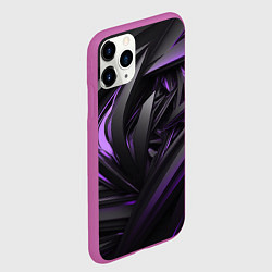Чехол iPhone 11 Pro матовый Черно-фиолетовые объекты, цвет: 3D-фиолетовый — фото 2