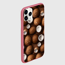 Чехол iPhone 11 Pro матовый Сочная текстура из кокосов, цвет: 3D-малиновый — фото 2