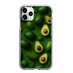 Чехол iPhone 11 Pro матовый Сочная текстура из авокадо, цвет: 3D-светло-сиреневый