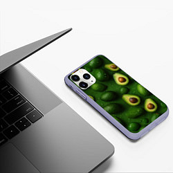 Чехол iPhone 11 Pro матовый Сочная текстура из авокадо, цвет: 3D-светло-сиреневый — фото 2