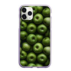 Чехол iPhone 11 Pro матовый Сочная текстура из зеленых яблок, цвет: 3D-светло-сиреневый