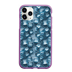 Чехол iPhone 11 Pro матовый Сочная текстура из ледяных кубиков, цвет: 3D-фиолетовый