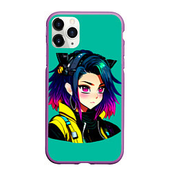 Чехол iPhone 11 Pro матовый Anime Cyberpunk Girl