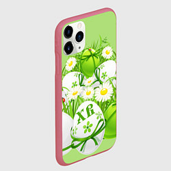 Чехол iPhone 11 Pro матовый Пасхальная, цвет: 3D-малиновый — фото 2