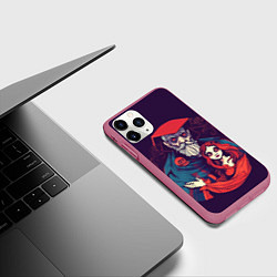 Чехол iPhone 11 Pro матовый Девушка и злой колдун, цвет: 3D-малиновый — фото 2