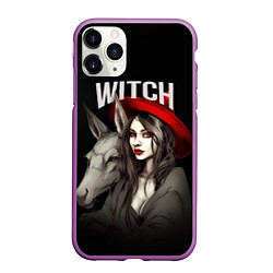 Чехол iPhone 11 Pro матовый Ведьма с ослом, цвет: 3D-фиолетовый