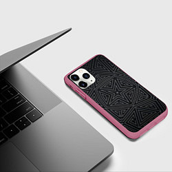 Чехол iPhone 11 Pro матовый Геометрическая звезда, цвет: 3D-малиновый — фото 2