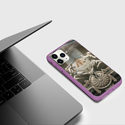 Чехол iPhone 11 Pro матовый Знаки братства ассасинов, цвет: 3D-фиолетовый — фото 2