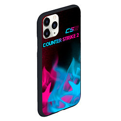 Чехол iPhone 11 Pro матовый Counter Strike 2 - neon gradient: символ сверху, цвет: 3D-черный — фото 2