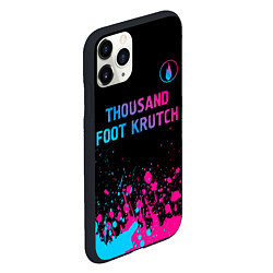 Чехол iPhone 11 Pro матовый Thousand Foot Krutch - neon gradient: символ сверх, цвет: 3D-черный — фото 2