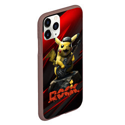 Чехол iPhone 11 Pro матовый Pikachu Rock style, цвет: 3D-коричневый — фото 2