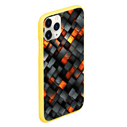 Чехол iPhone 11 Pro матовый Раскаленные блоки паттерн, цвет: 3D-желтый — фото 2