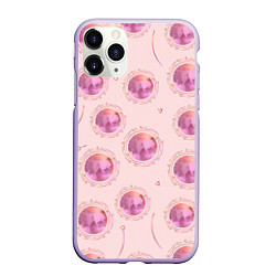 Чехол iPhone 11 Pro матовый Круги, стрелочки и треугольник, цвет: 3D-светло-сиреневый