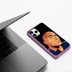 Чехол iPhone 11 Pro матовый Дуэйн Джонсон бровь, цвет: 3D-фиолетовый — фото 2
