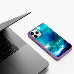 Чехол iPhone 11 Pro матовый Звёздная Вселенная, цвет: 3D-фиолетовый — фото 2