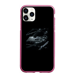 Чехол iPhone 11 Pro матовый Jeembo - Black box, цвет: 3D-малиновый