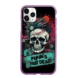 Чехол iPhone 11 Pro матовый Punks not dead, цвет: 3D-фиолетовый