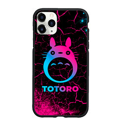 Чехол iPhone 11 Pro матовый Totoro - neon gradient, цвет: 3D-черный